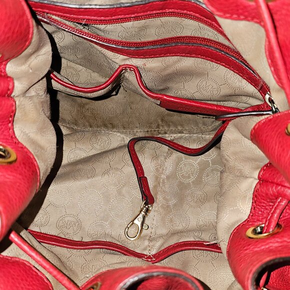 Michael Kors red leather crossbody shoulder bag tassels - Picture 3 of 5